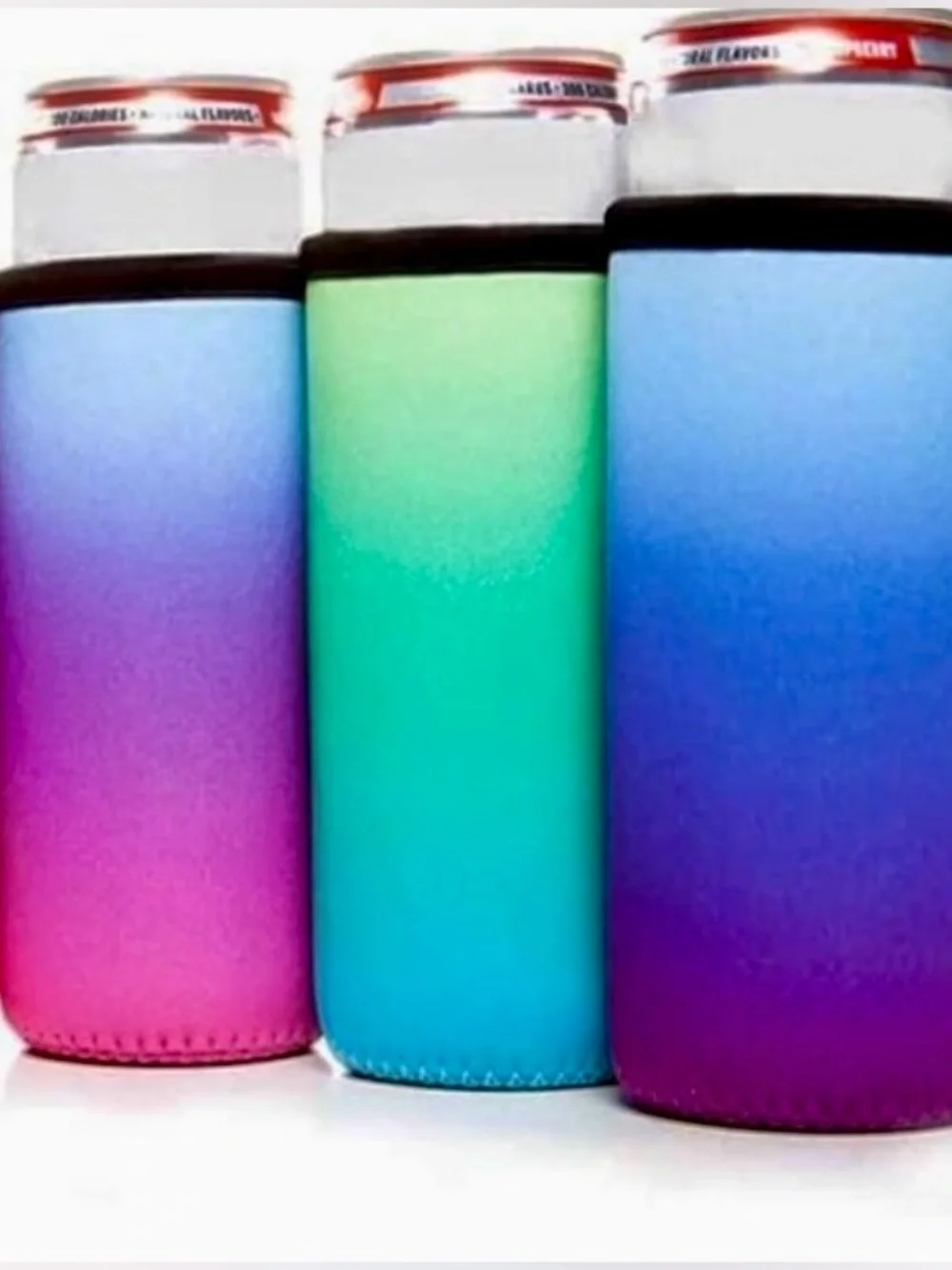 Cana Capri Colorful Neoprene Slim Can and Bottle Coolers-12oz, Set Of 4